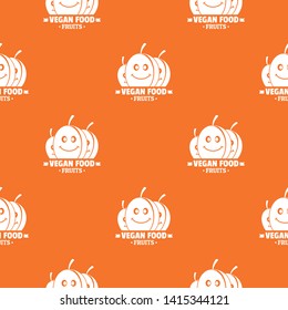 Vegan food pattern vector orange for any web design best