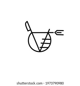vegan food and restaurant icon or logo for brand and other
