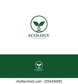 Vegan food restaurant logo vector template