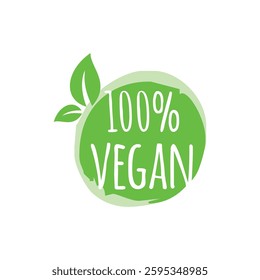 Vegan Food Stamp Banner Seal Illustration Design Vector Template