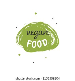 vegan food tag element logo Symbol, natural product, Vector Illustration