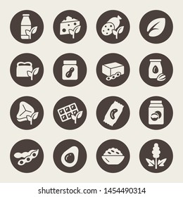 Vegan food vector icon set
