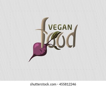 Vegan food vector logo concept template with sample text. Creative Logotype concept. 