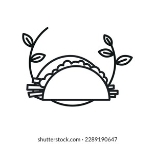 vegan food vector. vegan taco logo. herbal food.

