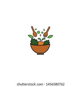 vegan fresh salad healthy food vector illustration