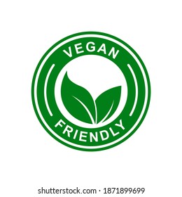 Vegan Friendly Badge Vector Logo Template. Suitable For Product Label