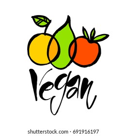 Vegan friendly icon badge design. Template sign. Vector illustration. 