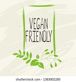 Vegan friendly label and high quality product badges. Bio Home made food Organic product Pure healthy Eco food organic, bio and natural product icon. Emblems for cafe, packaging etc. Vector