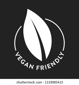 Vegan Friendly, Vegan Menu, Vegetarian Friendly, Leaf Icon, Vegan Leaf, Vector Logo Symbol Icon Leaf Text Isolated Illustration Background