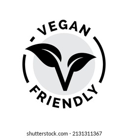 Veganisches freundliches Stempelsymbol. Veganismus-Zeichen-Symbol. Aufkleber für pflanzliche Lebensmittel Vektorgrafik.