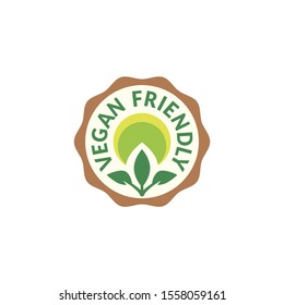 Vegan Friendly – vector icon / sign / sticker / label, pictogram. 
