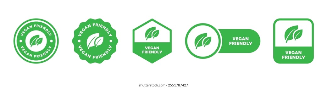 Vegan Friendly - vector signs for product information labels.