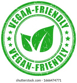 Vegan Friendly Vector Stamp On White Background