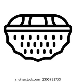 Vector de contorno de icono de fruta vegana. Comida natural. Biológico natural