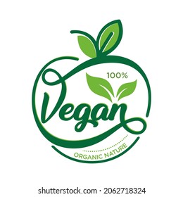 Vegan green food abstract logo