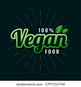 vegan green food label design