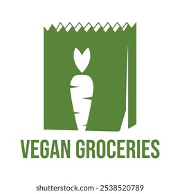 Comestibles veganos diseño de logotipo minimalista plano