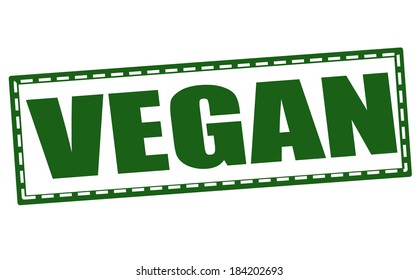 vegan grunge stamp with on vector illustration