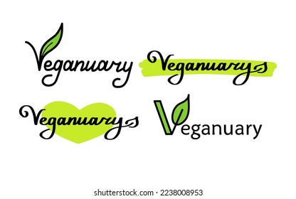 Vegan handdrawn text green vector lettering illustration. Calligraphy Vegan illustration