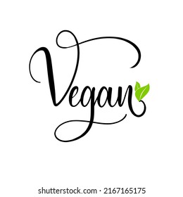 Vegan handwritten modern calligraphy handlettering. Inspirational quote