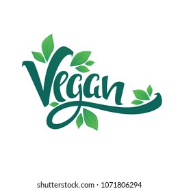 Vegan Logo Concept Vector Sign Handwritten Stock Vector (Royalty Free ...