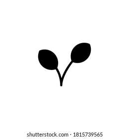 Vegan Icon in black flat glyph, filled style isolated on white background