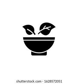 Vegan icon  in black flat shape design isolated on white background