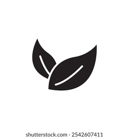 Signo de Vector blanco y negro del icono vegano