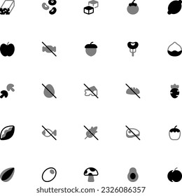 Vegan Icon Collection. Pixel Perfect Vegan Duotone Style 2D Icon