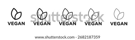 Vegan icon flat illustration set logo