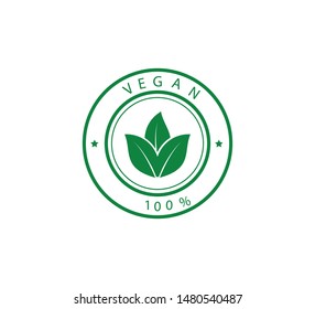 Vegan icon ,green leaf icon logo template