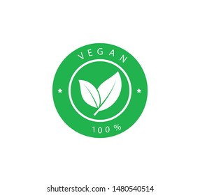 Vegan icon ,green leaf icon logo template