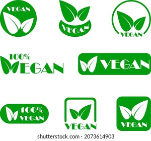 vegan icon, image and logo by vector design