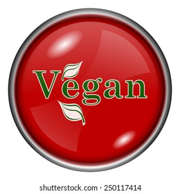 Vegan icon. Internet button on white background. 
