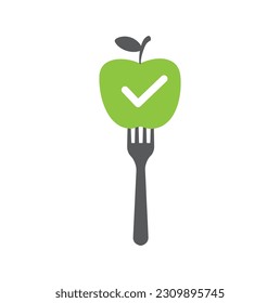 Vegan icon label. Vegetarian food diet sign with letter 'V' and leaf symbol. 