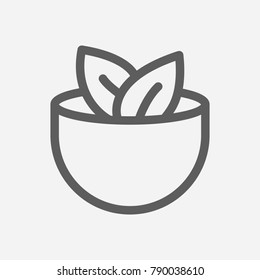 Vegan icon line symbol. Isolated vector illustration of healthy food sign concept for your web site mobile app logo UI design.