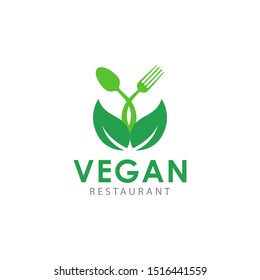 Vegan icon logo design template. vector illustration.