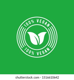 Vegan icon logo design template. vector illustration.