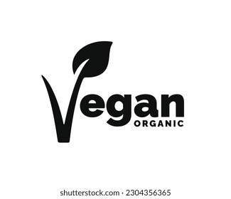 Vegan icon logo isolated on white background