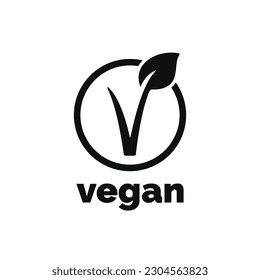 Vegan icon logo isolated on white background