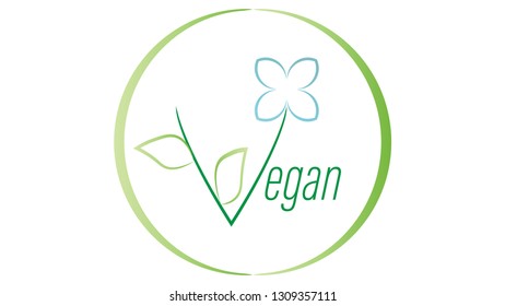Vegan icon. Vegan logo vector design