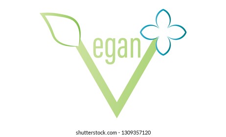Vegan icon. Vegan logo vector design