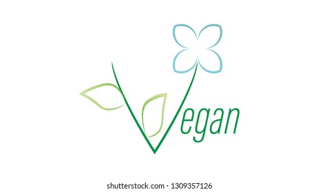 Vegan icon. Vegan logo vector design