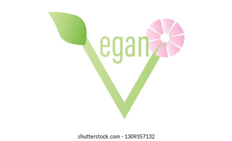 Vegan icon. Vegan logo vector design