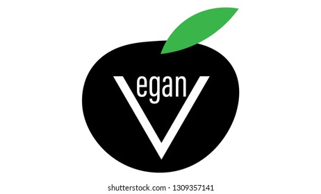 Vegan icon. Vegan logo vector design
