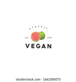 Vegan icon. Minimal vector logotype. Can use for logo,company identity,emblem,packaging,web.