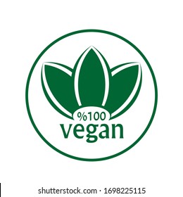ícono vegano sobre fondo blanco
