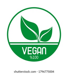Icono vegano en fondo blanco	