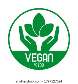 vegan icon on white background	