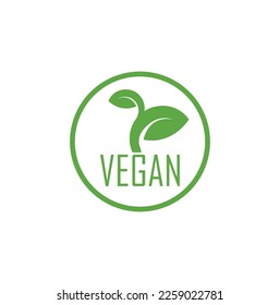 Icono vegano en fondo blanco
